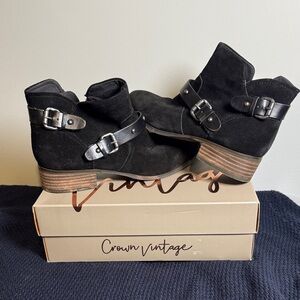 Crown Vintage Black Ankle Boots